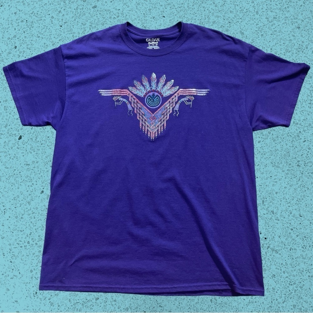 Purple Kokopelli native Aztec southwest t shirt men’s XL - Picture 3 of 5
